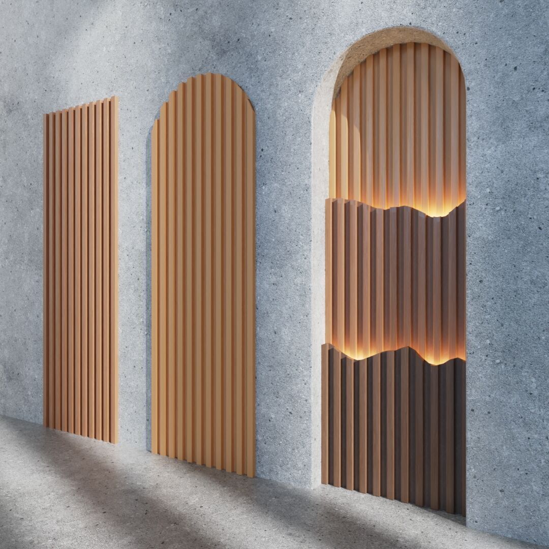 Decoration Wood Panel  Low-poly 3D model_4