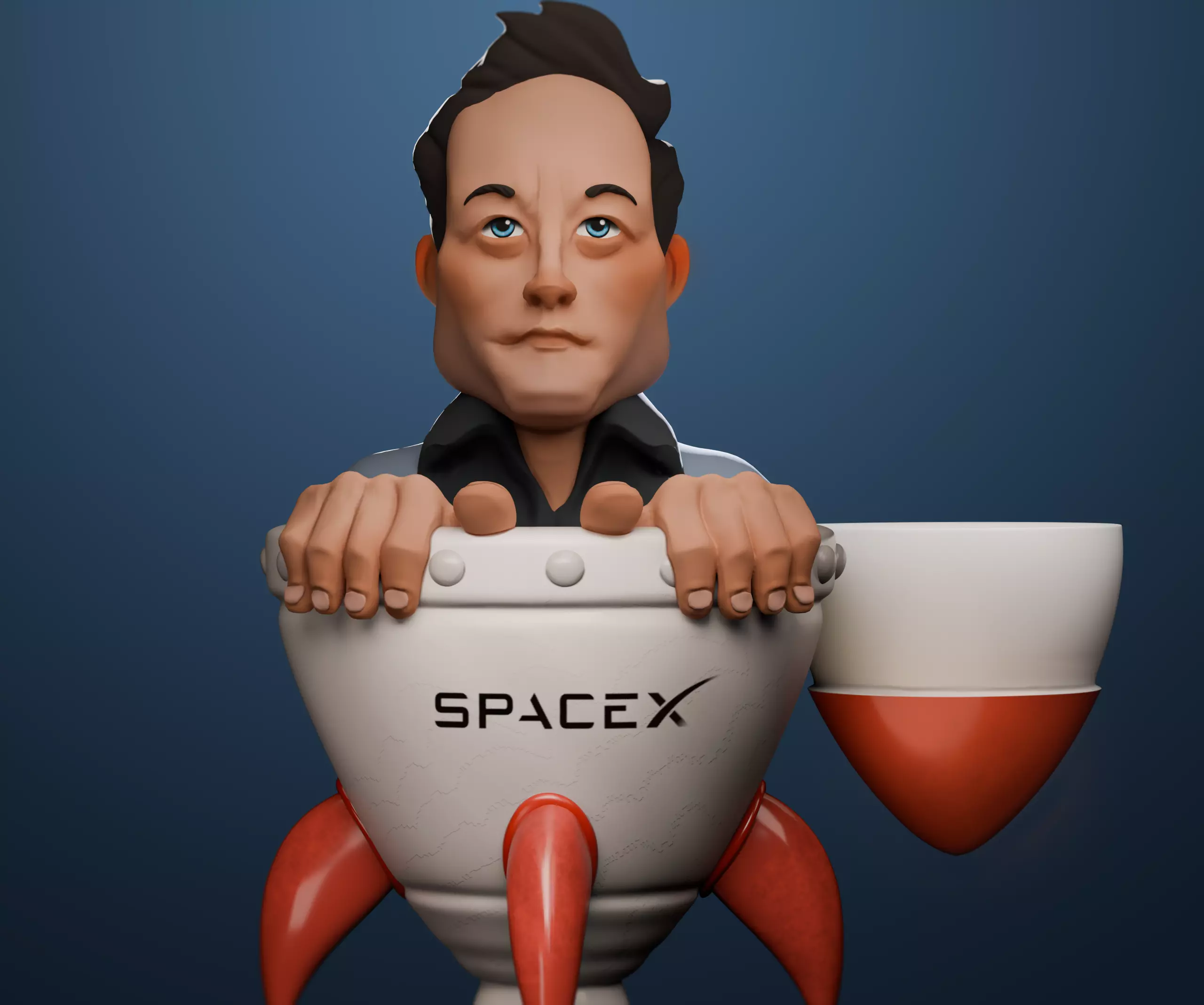 Elon Musk - Funny Figurine 3D model_0