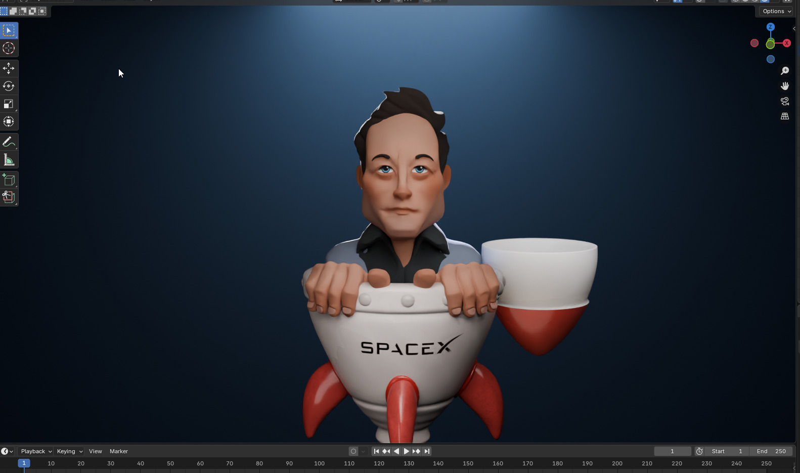 Elon Musk - Funny Figurine 3D model_1