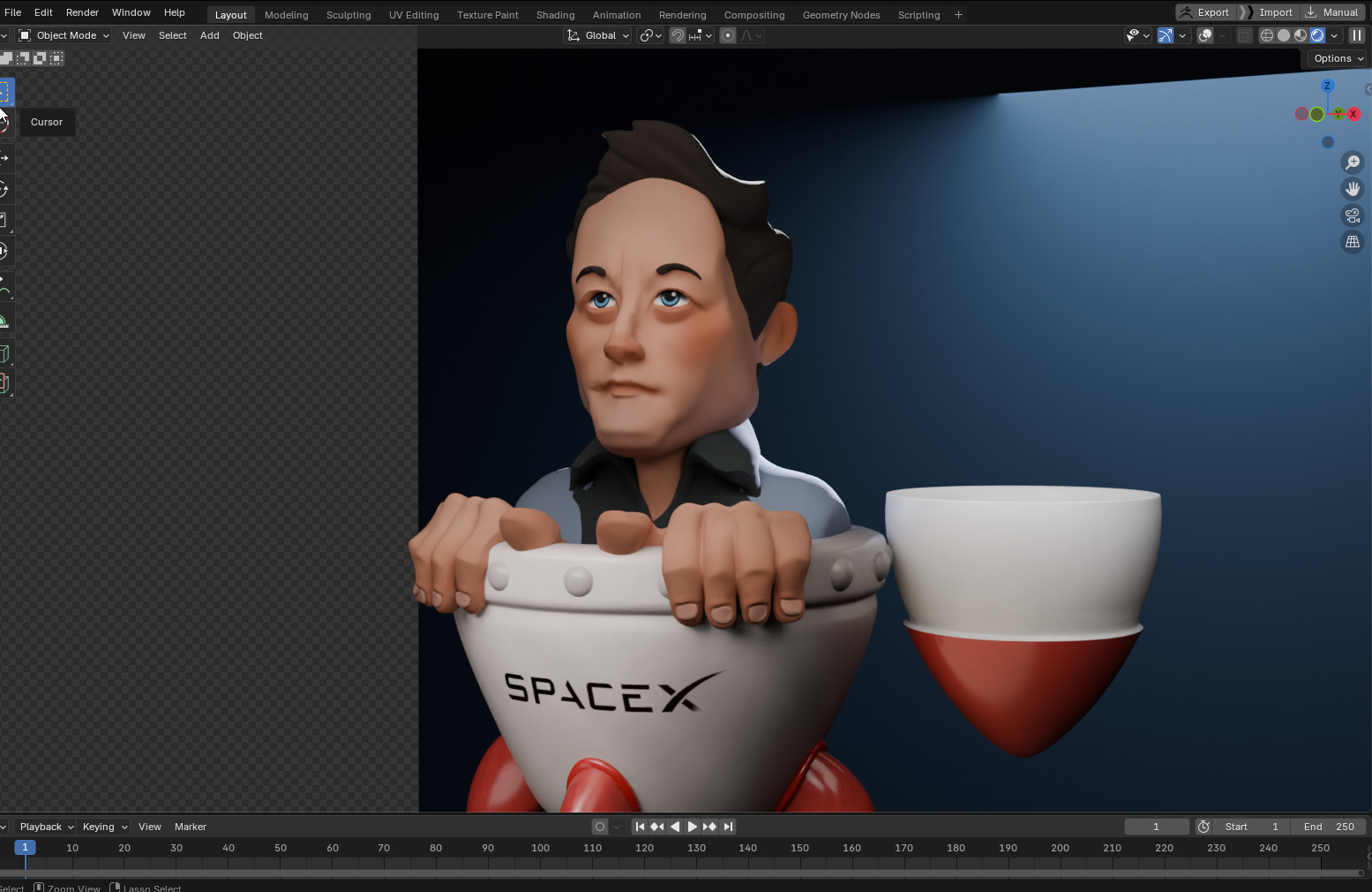 Elon Musk - Funny Figurine 3D model_2