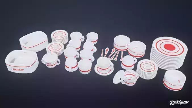 KITCHEN - Prep Table Equipment 01 - LOW POLY Low-poly 3D model