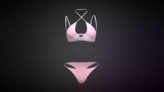 Bikini Dress In Low Poly
