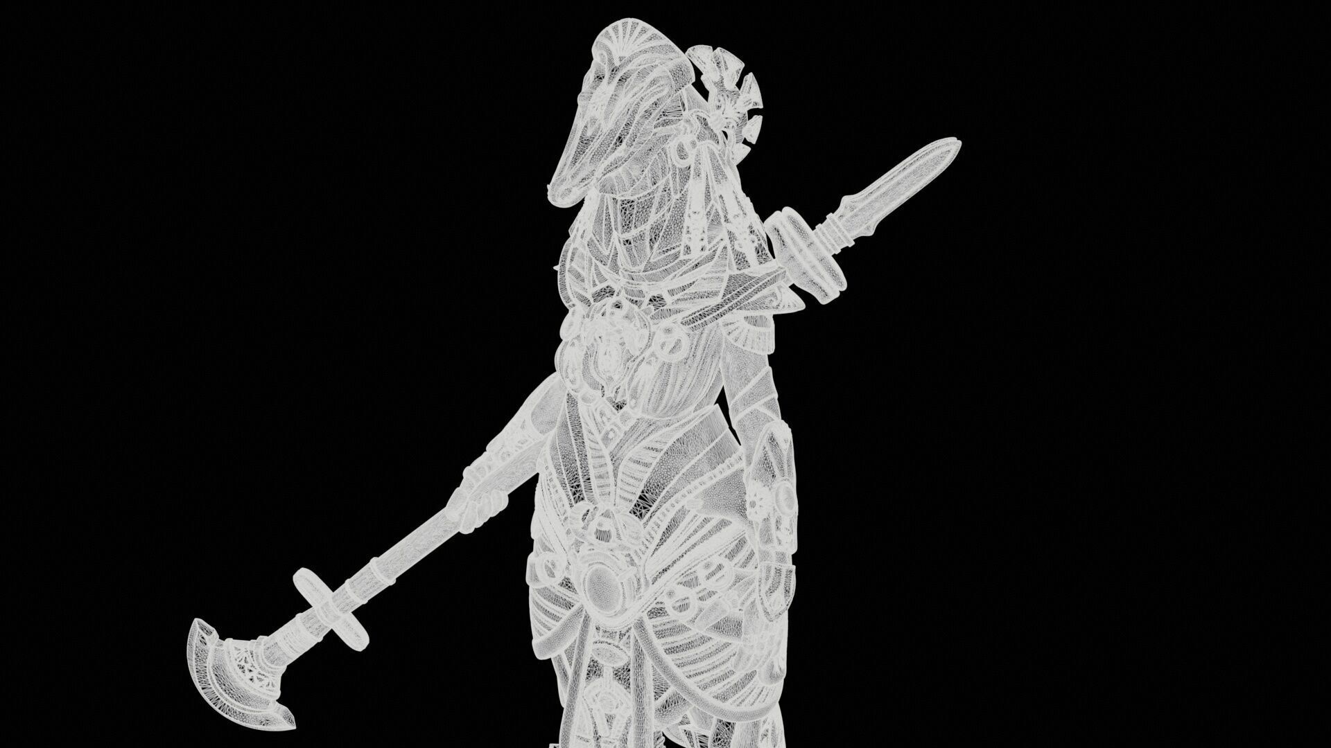 Amat Goddess High Poly for 3d Print 3D print model_24