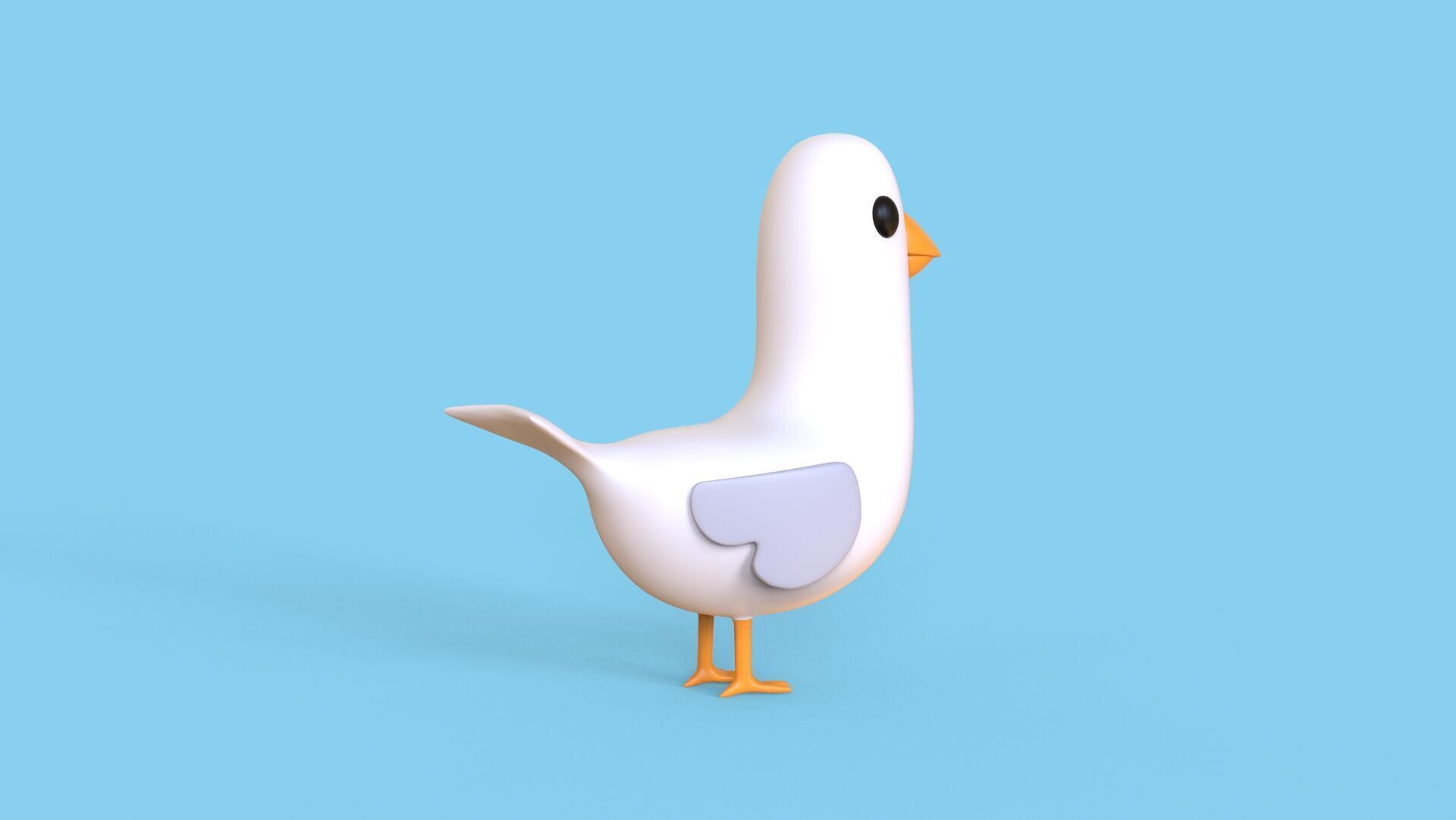 Low Poly - Cartoon Seagull Rigged Low-poly 3D model_13