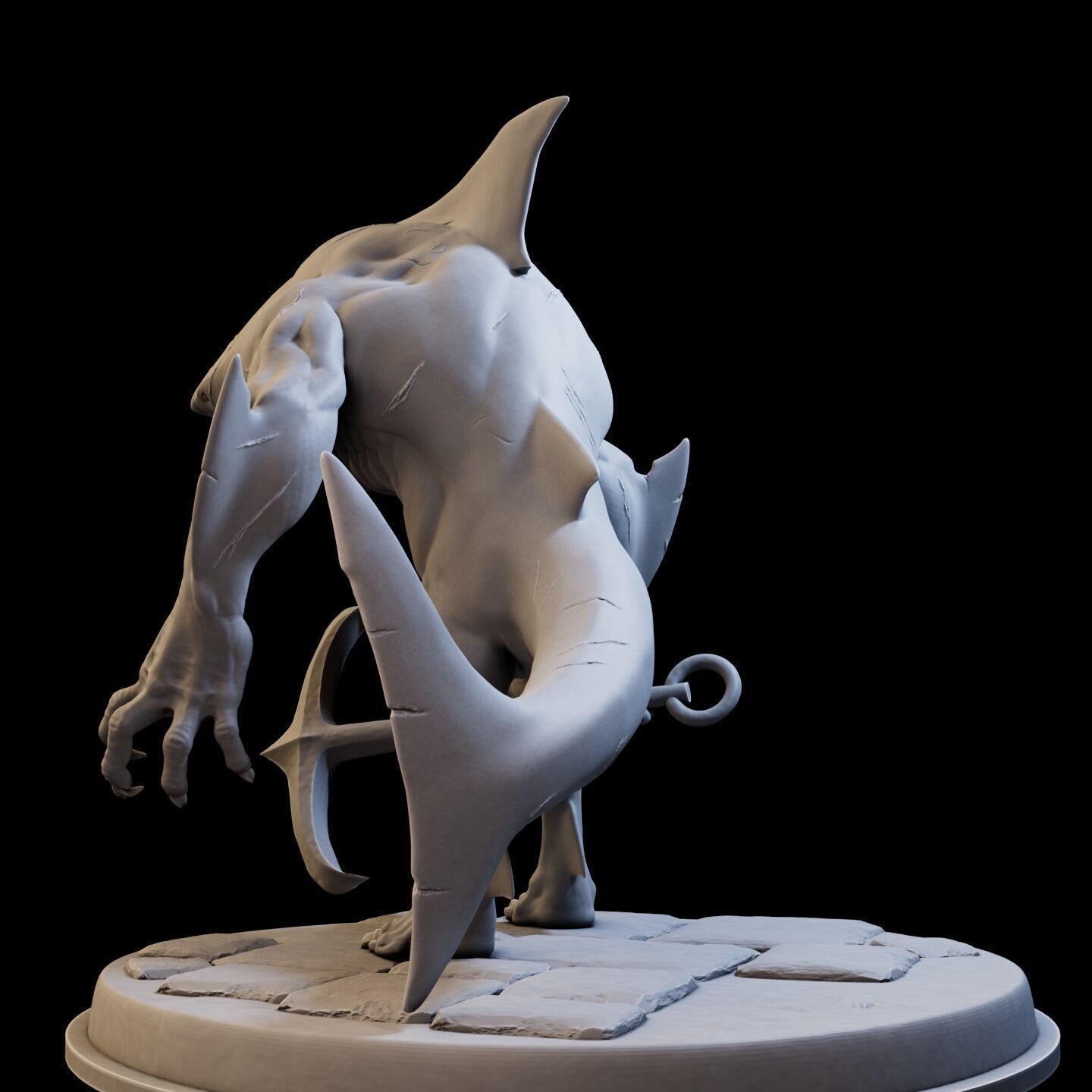 Shark Mutant High Poly for 3d Print 3D print model_13