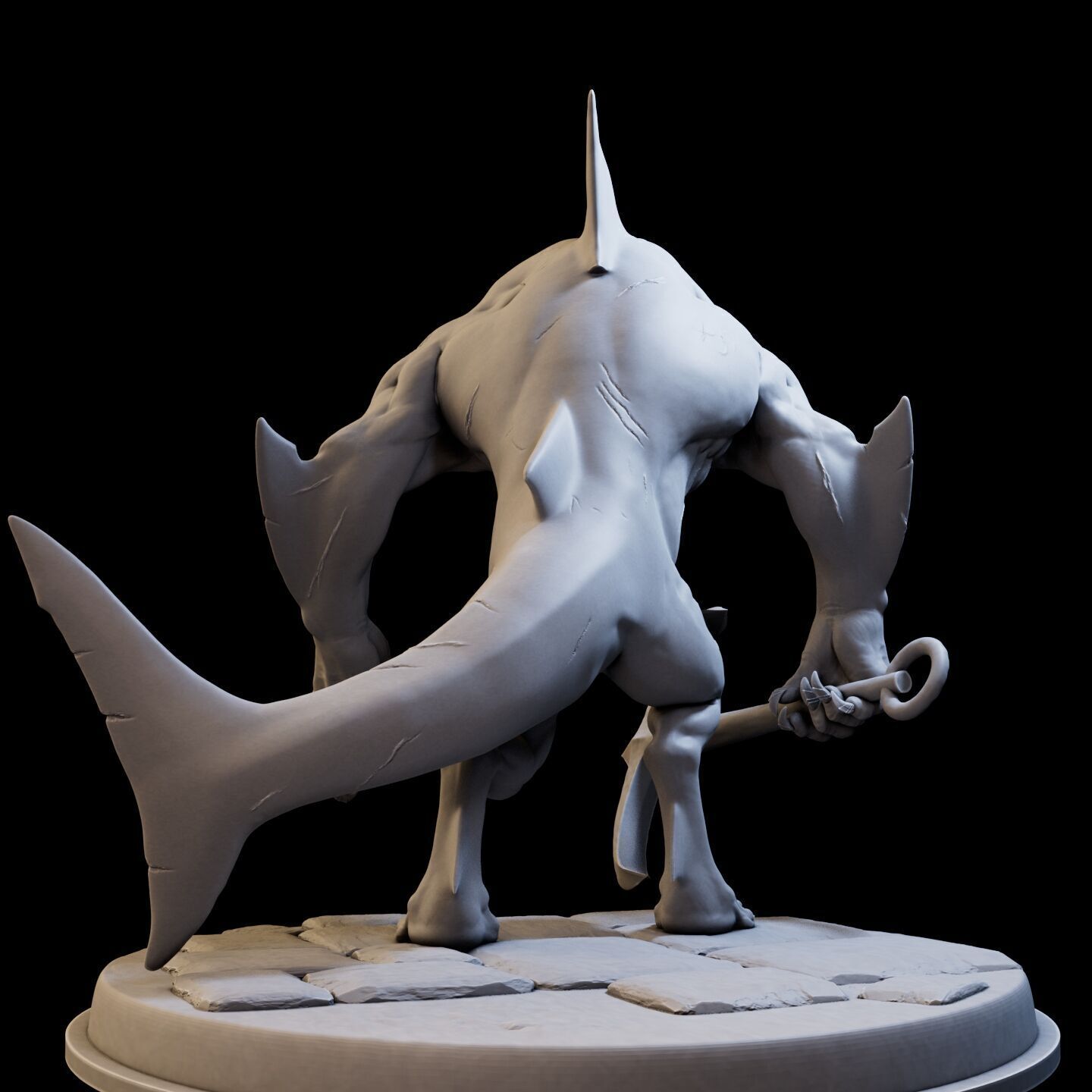 Shark Mutant High Poly for 3d Print 3D print model_15