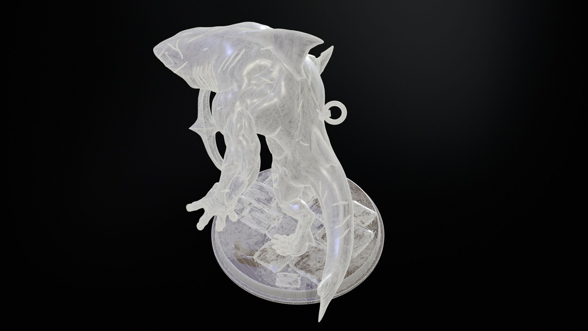 Shark Mutant High Poly for 3d Print 3D print model_16