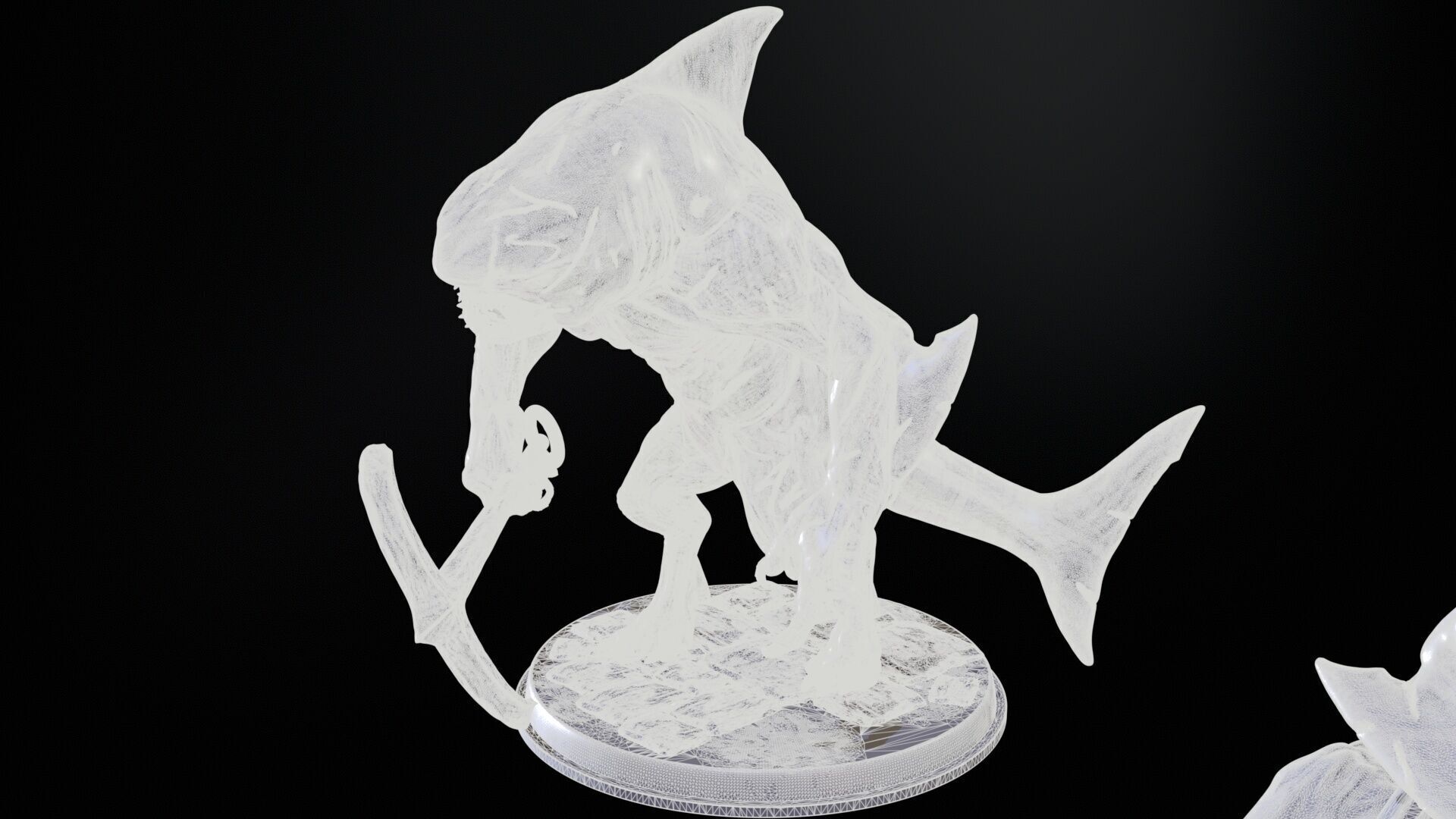 Shark Mutant High Poly for 3d Print 3D print model_17