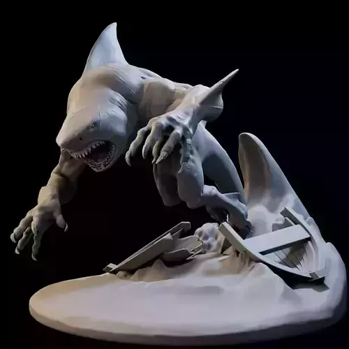 Shark Mutant High Poly for 3d Print 3D print model