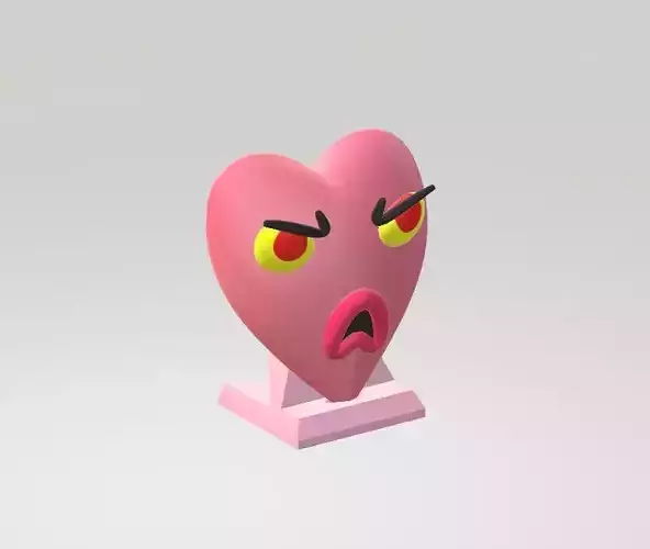 Angry Heart Coeur  Free 3D print model