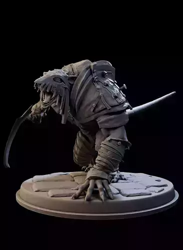 RatMan Warrior High Poly for 3d Print 3D print model