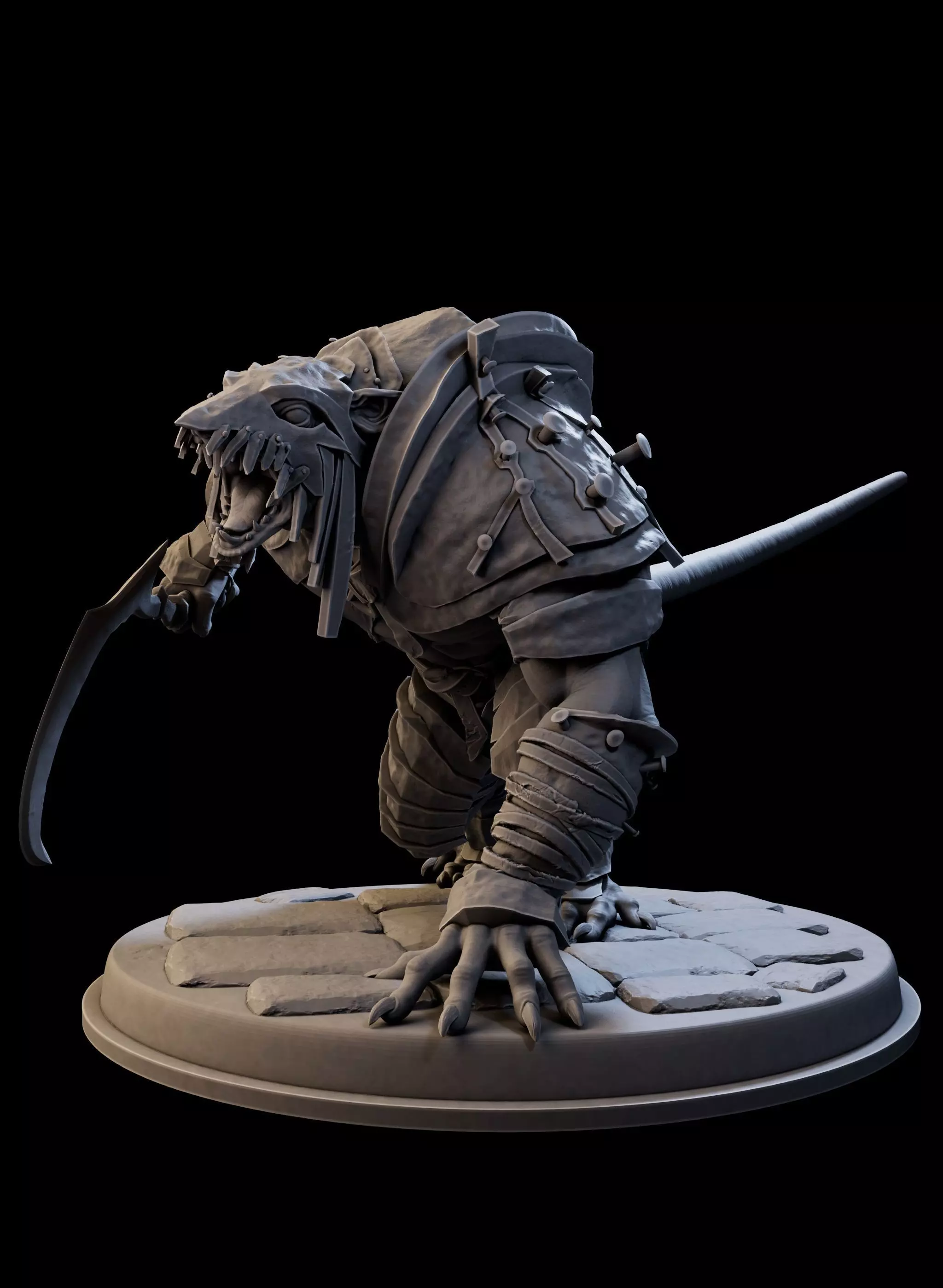 RatMan Warrior High Poly for 3d Print 3D print model