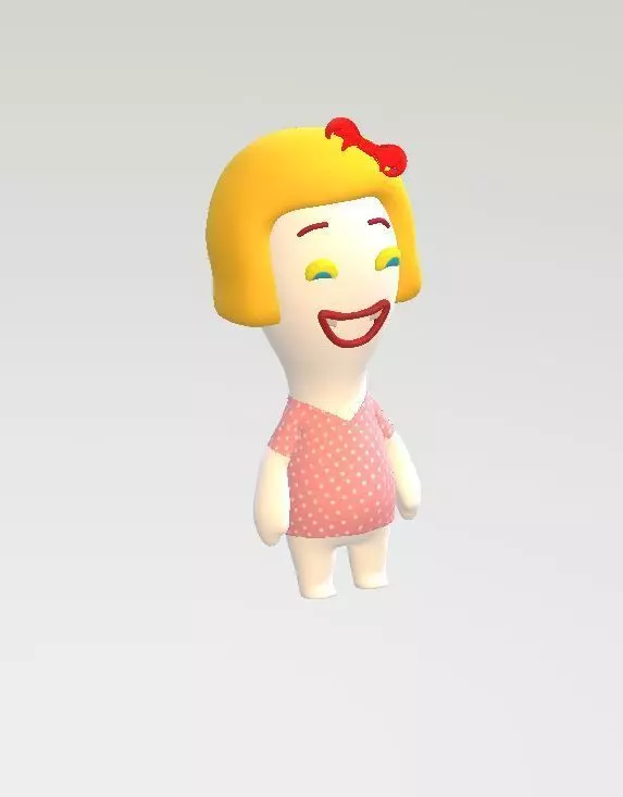 Misse Peanut figurine fille joyeuse Free 3D print model