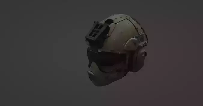 Advanced Tactical Combat Helmet  Sci-Fi Military Gear 3D model