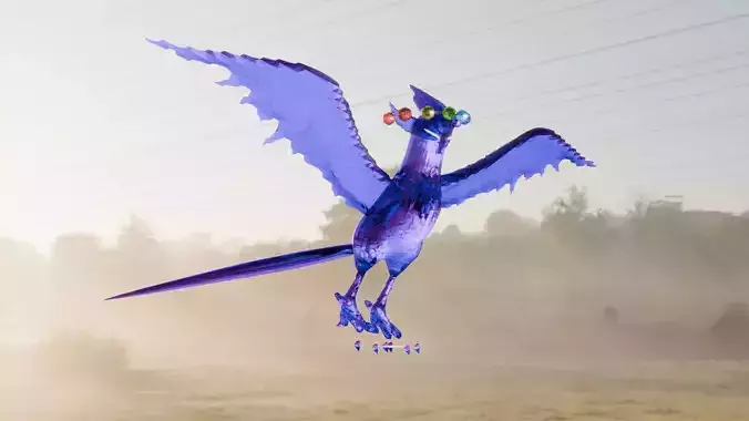 Galarian Articuno Tera Crystal Pokemon Low-poly 3D model