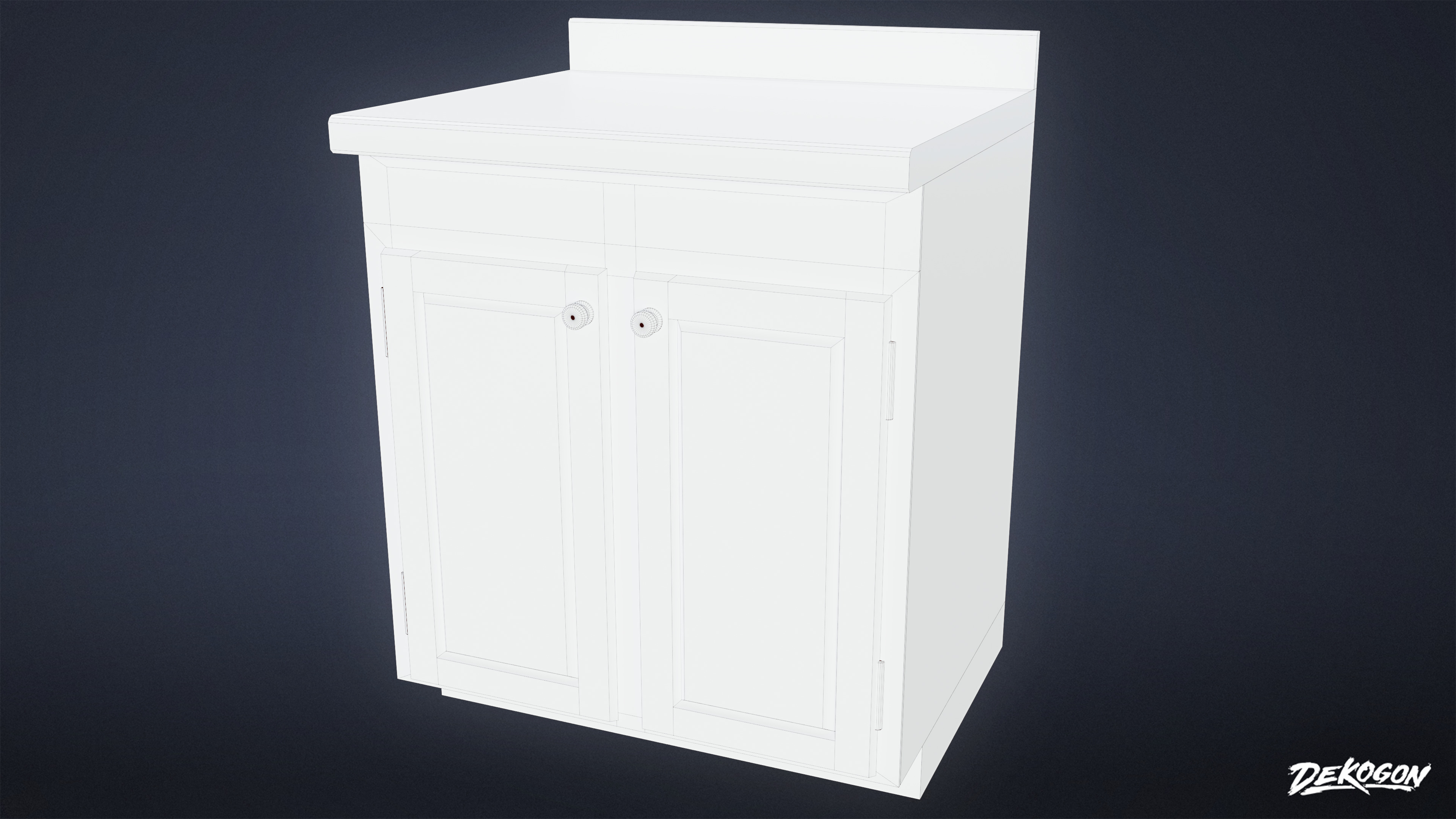 SUBURBS - Cabinet Set 01 - LOW POLY AND NANITE Low-poly 3D model_7