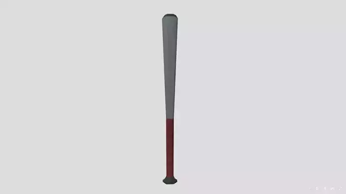 Steel Baseball Bat Low-poly with textures