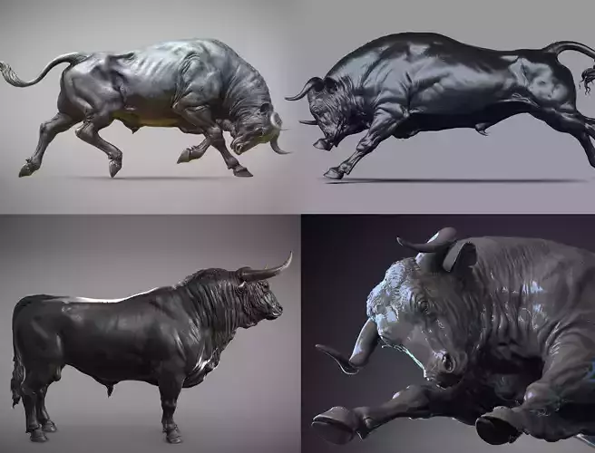 3 Bull   I  3D Sculpting 3D Model Collection