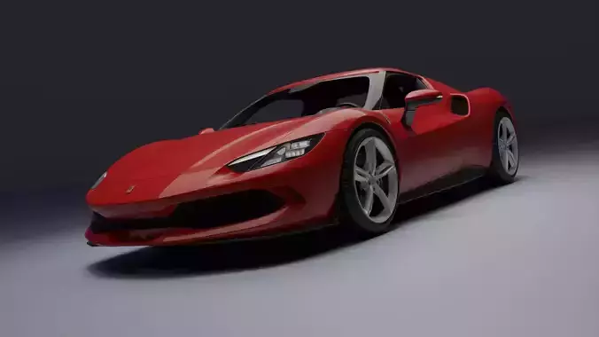 Ferrari 296 GTB Low-poly 3D model