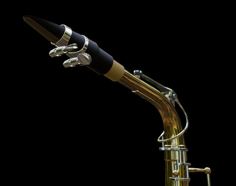 Saxophone brass and chrome 3D model_6