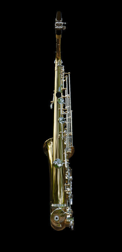 Saxophone brass and chrome 3D model_14