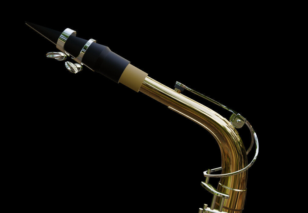 Saxophone brass and chrome 3D model_16