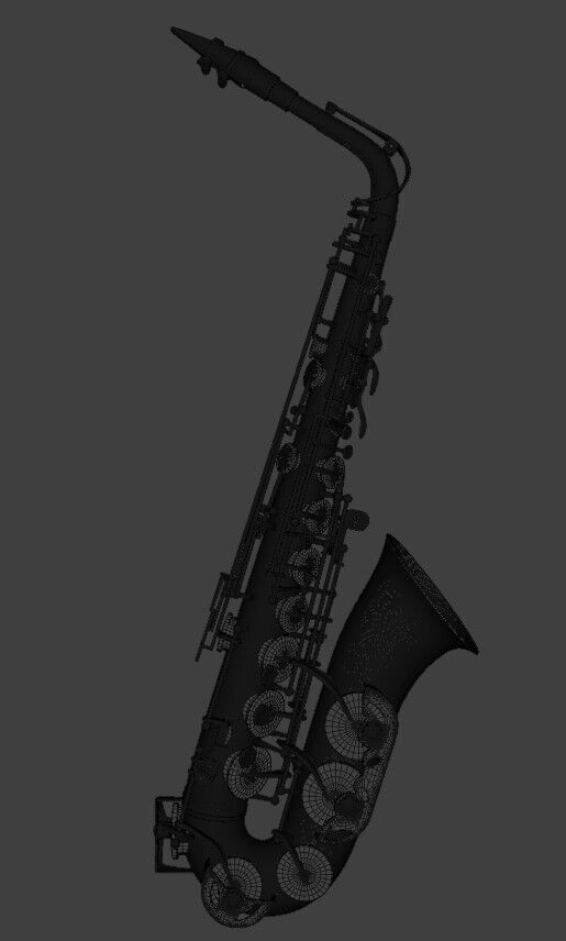 Saxophone brass and chrome 3D model_17