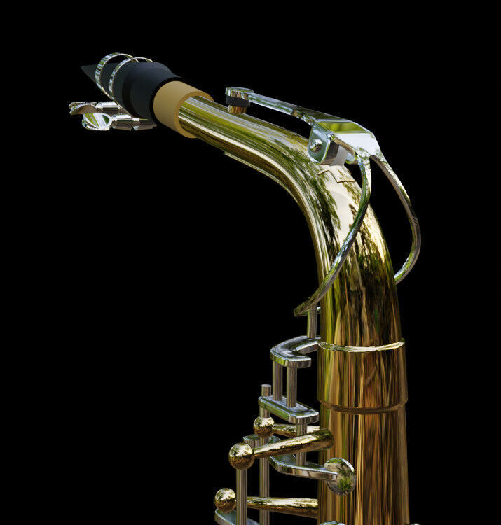 Saxophone brass and chrome 3D model_1