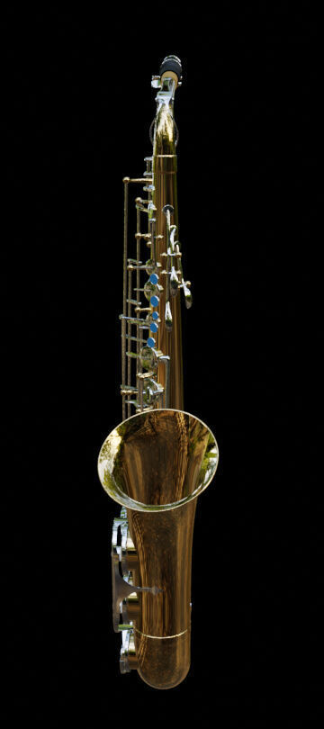 Saxophone brass and chrome 3D model_10