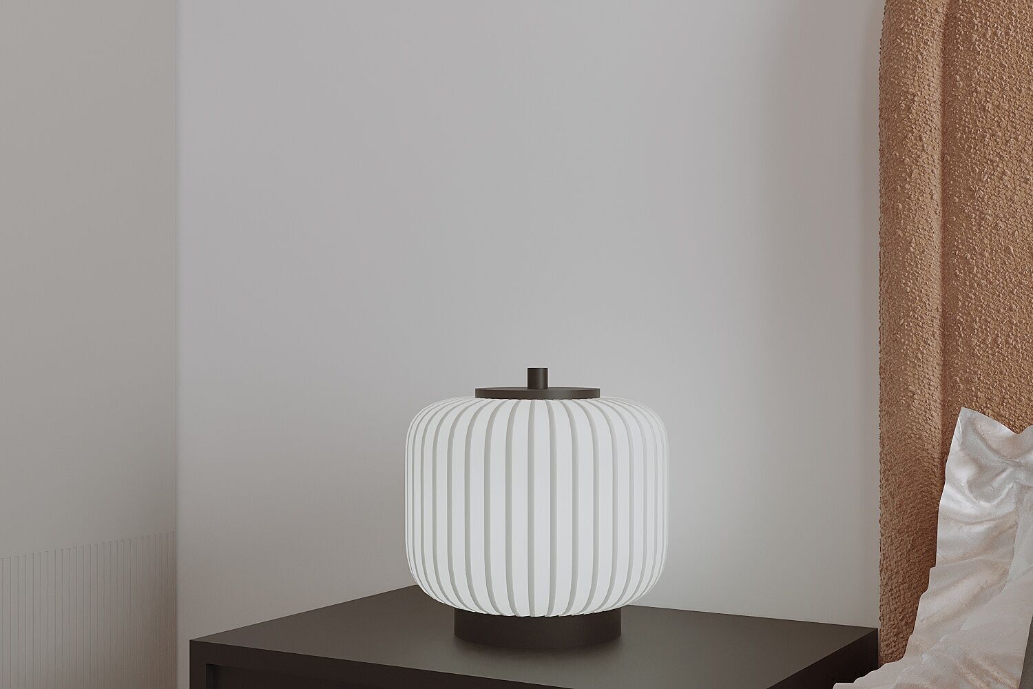 Set Modern Minimalist Bedroom Ceiling Pendant and Table Lamp 3D model_1