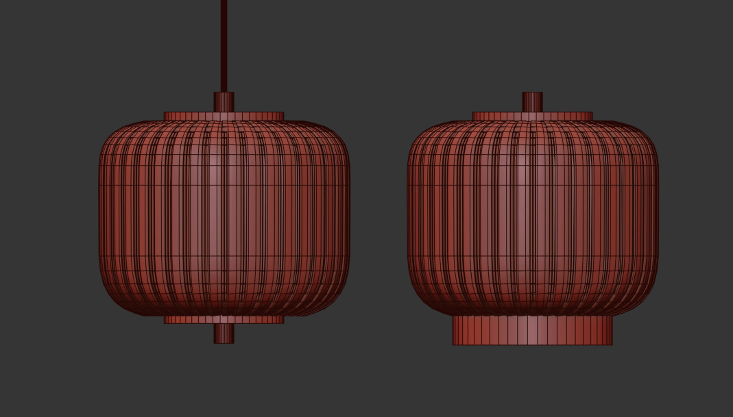 Set Modern Minimalist Bedroom Ceiling Pendant and Table Lamp 3D model_8