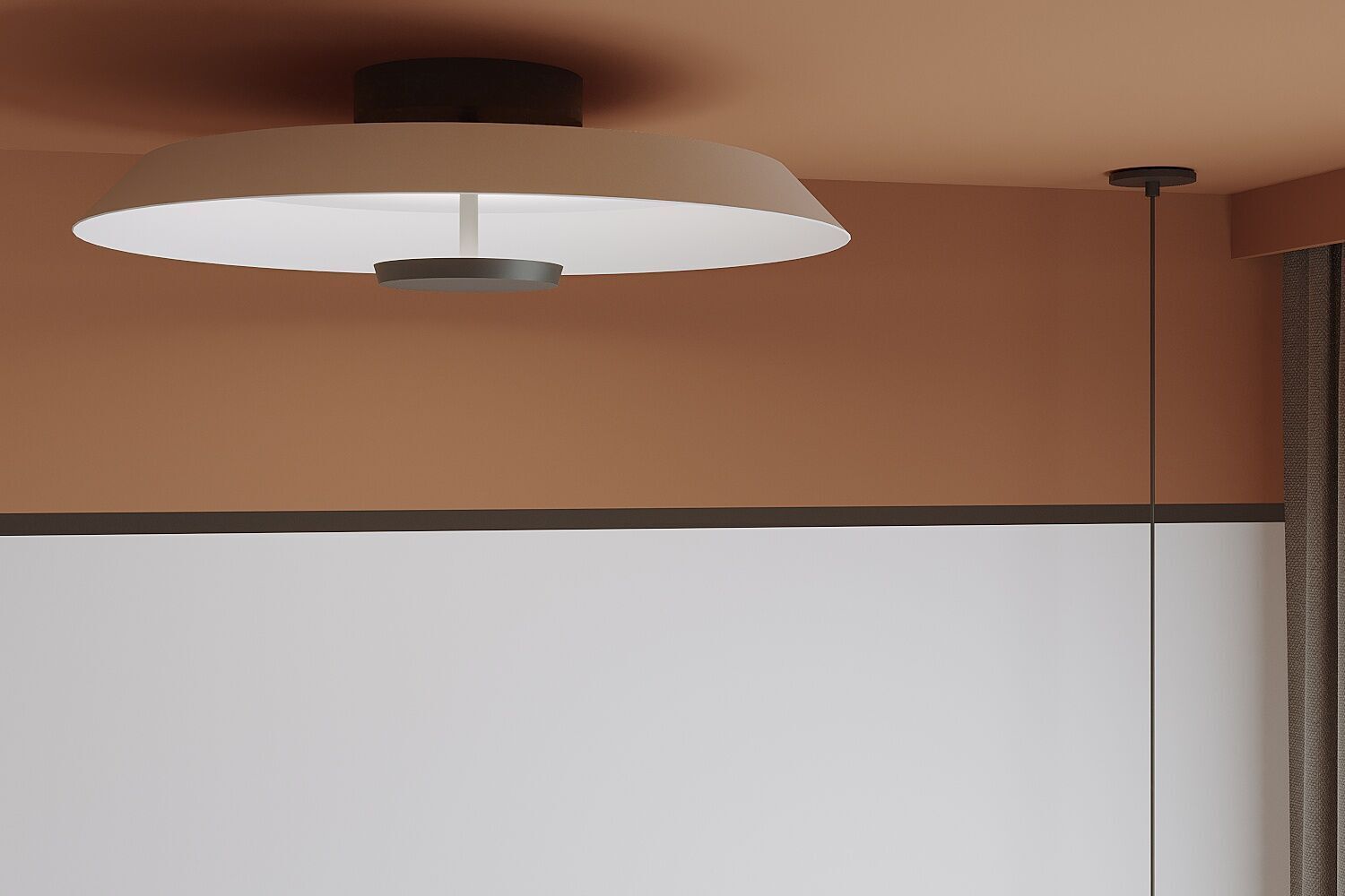 Set Modern Minimalist Bedroom Ceiling Pendant and Table Lamp 3D model_3