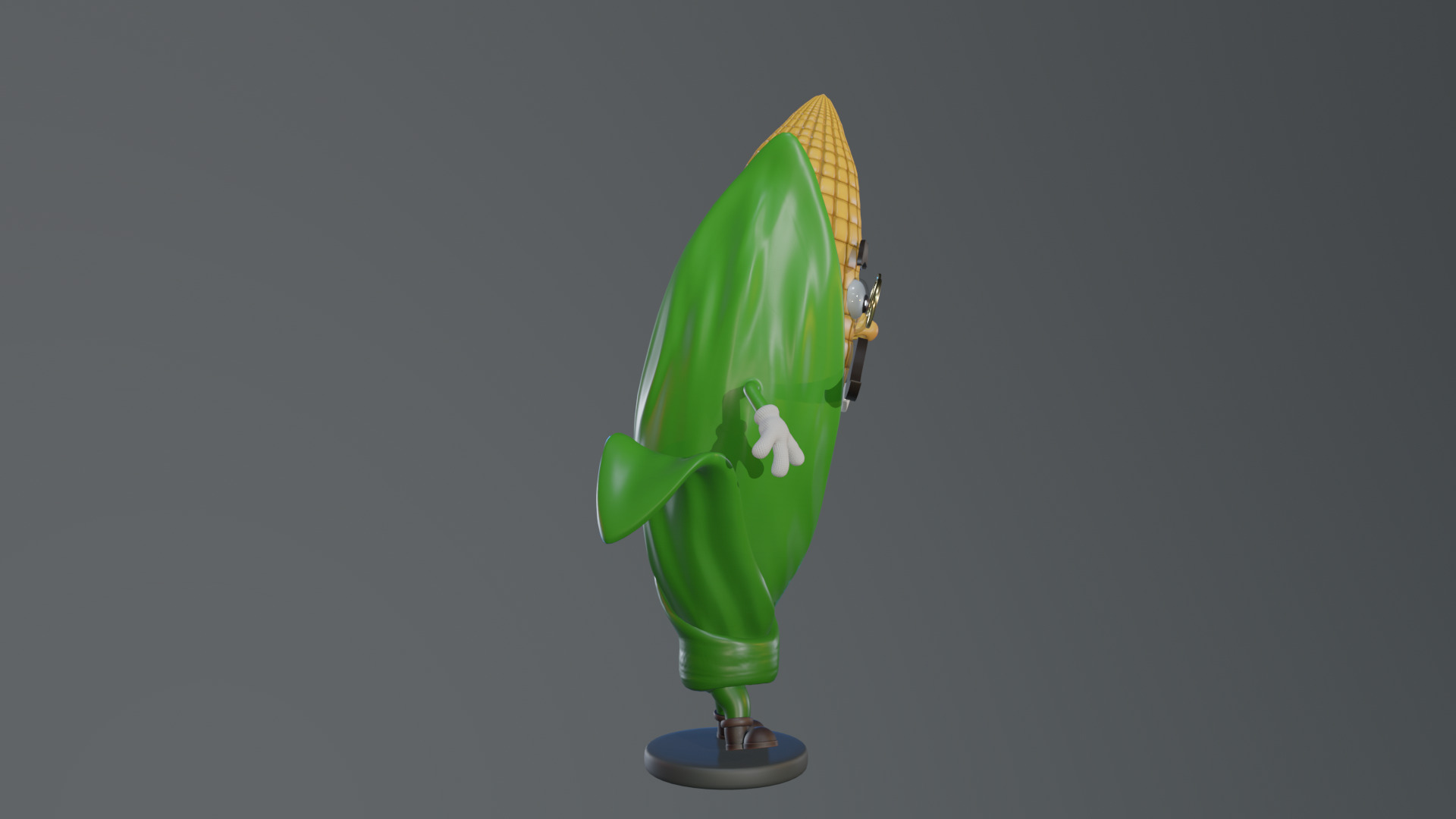 Cartoon Corn Character with Rigged Model Low-poly 3D model_3