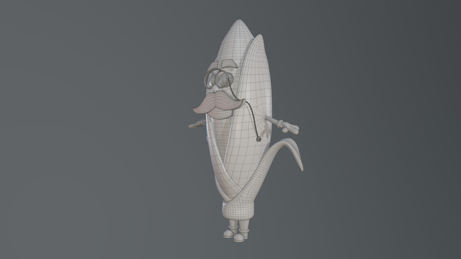 Cartoon Corn Character with Rigged Model Low-poly 3D model_21