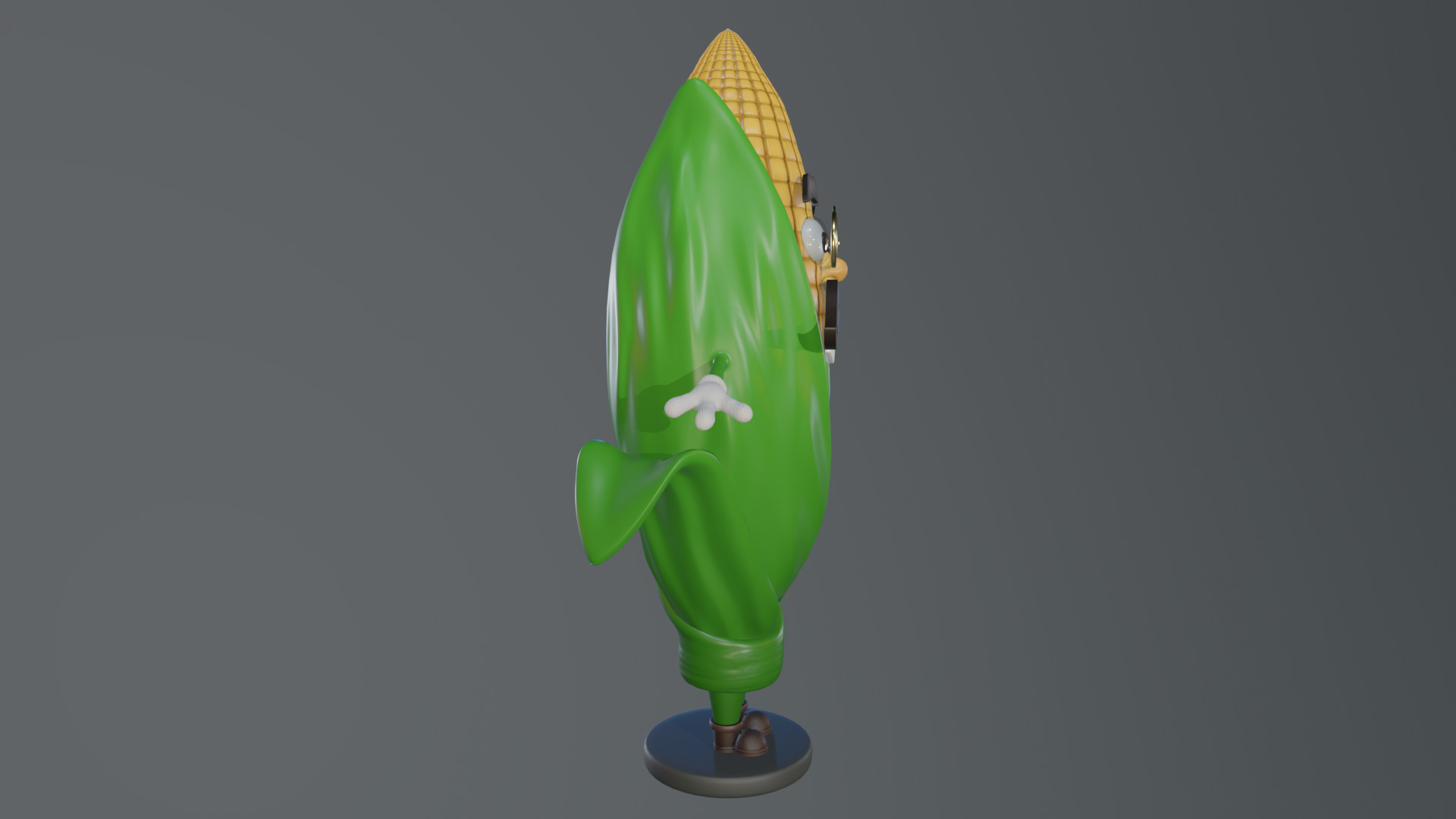 Cartoon Corn Character with Rigged Model Low-poly 3D model_9