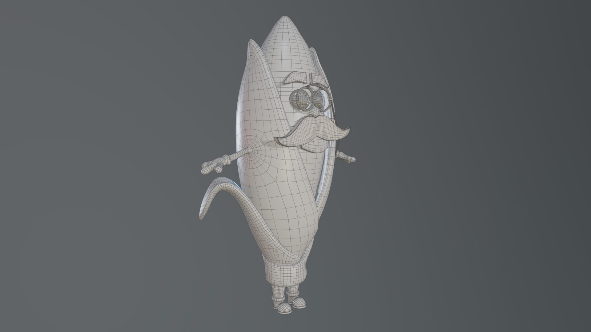 Cartoon Corn Character with Rigged Model Low-poly 3D model_17