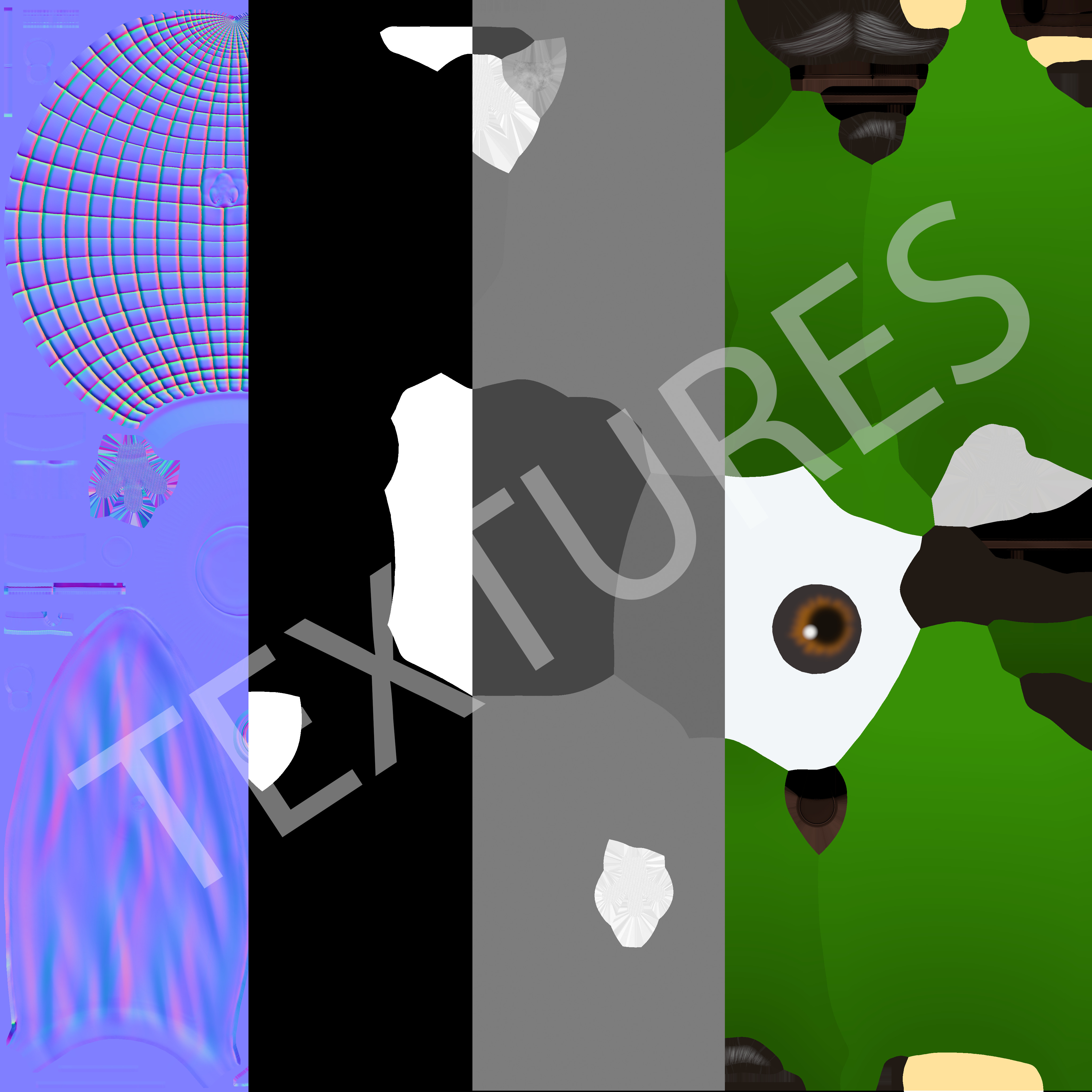 Cartoon Corn Character with Rigged Model Low-poly 3D model_24