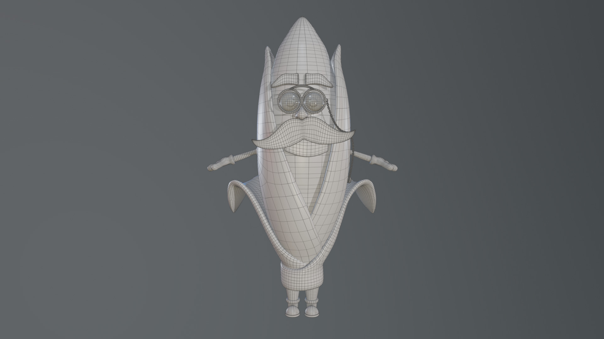 Cartoon Corn Character with Rigged Model Low-poly 3D model_18