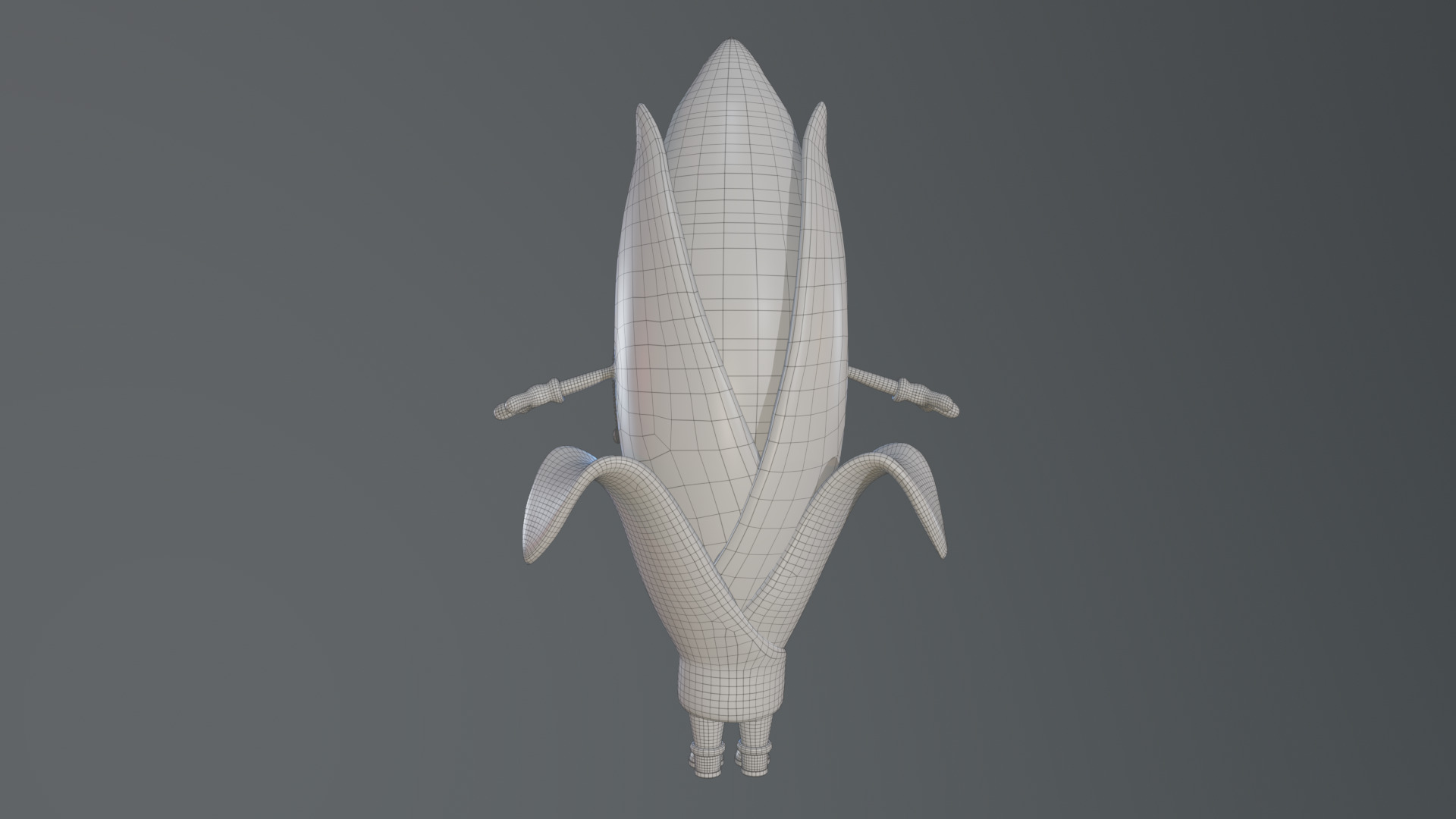 Cartoon Corn Character with Rigged Model Low-poly 3D model_20