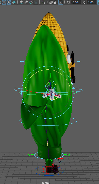 Cartoon Corn Character with Rigged Model Low-poly 3D model_15