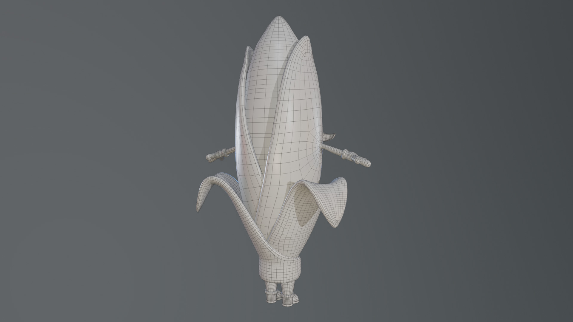 Cartoon Corn Character with Rigged Model Low-poly 3D model_19