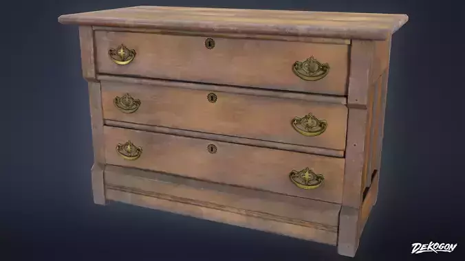 VICTORIAN - Dresser Victorian 17 - LOW POLY AND NANITE