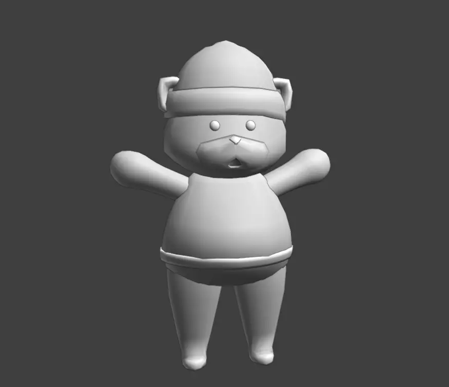 Chill Bear Low-poly 3D model_0