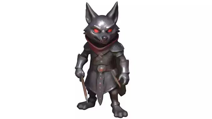 Stylized cartoon wolf character