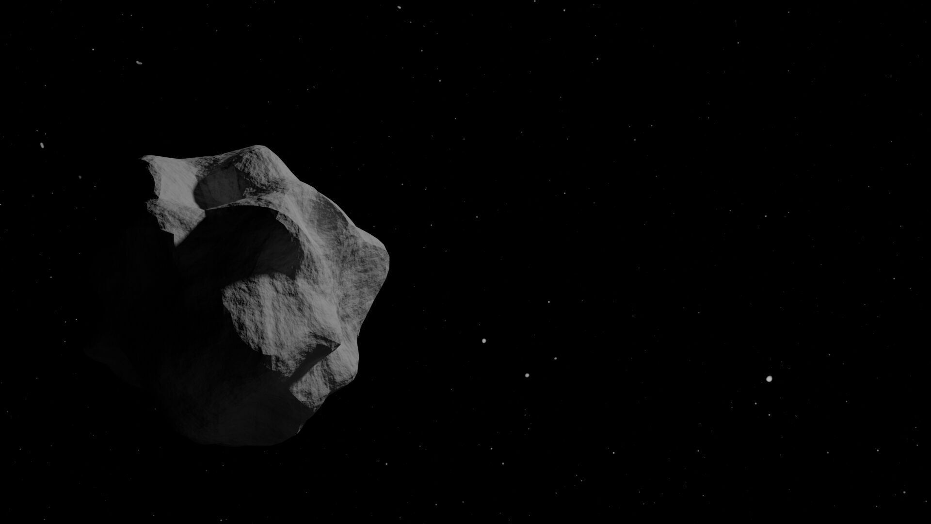 Asteroid Animated Low-poly 3D model_4