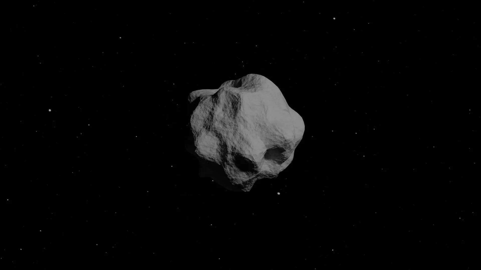 Asteroid Animated Low-poly 3D model_0