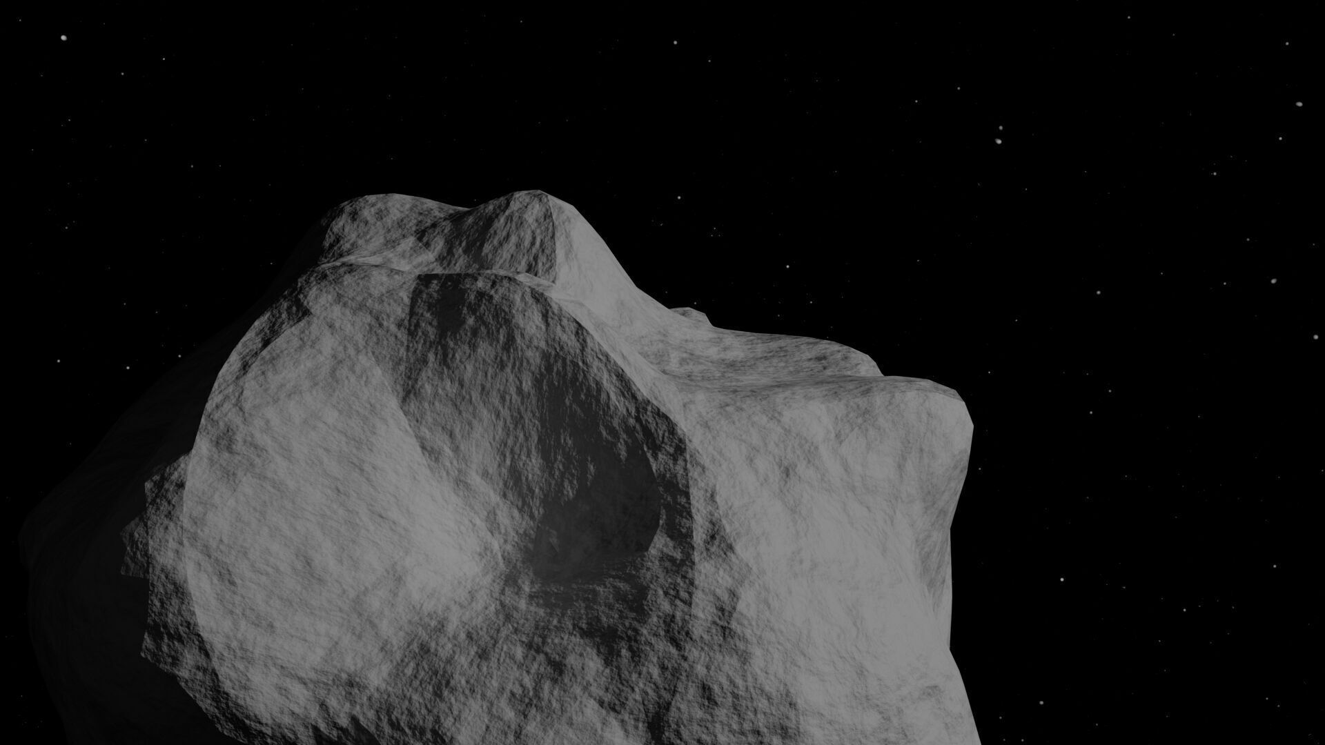 Asteroid Animated Low-poly 3D model_2