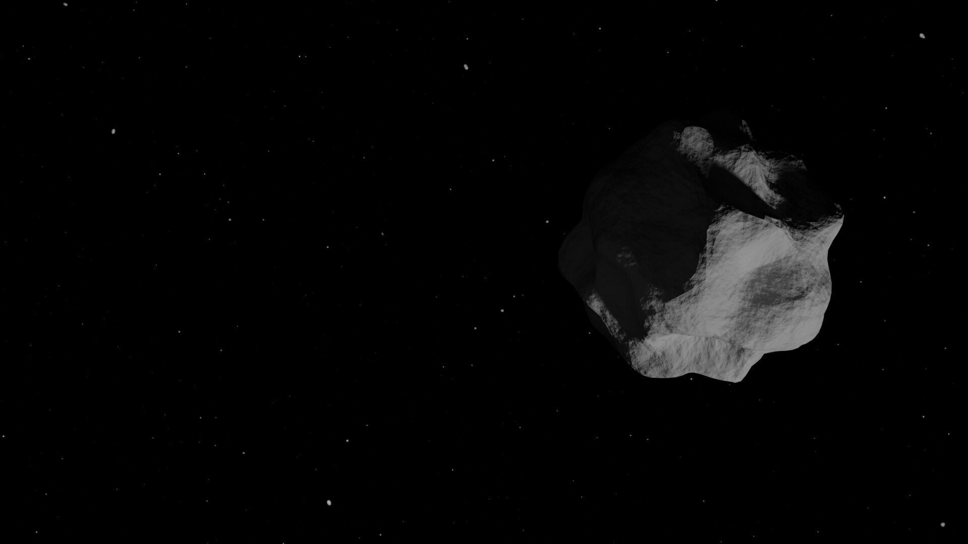 Asteroid Animated Low-poly 3D model_3