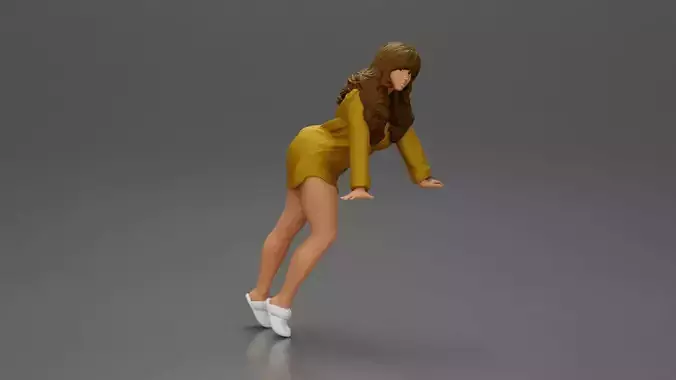 Stylish Woman in long shirt Striking a Dynamic Pose