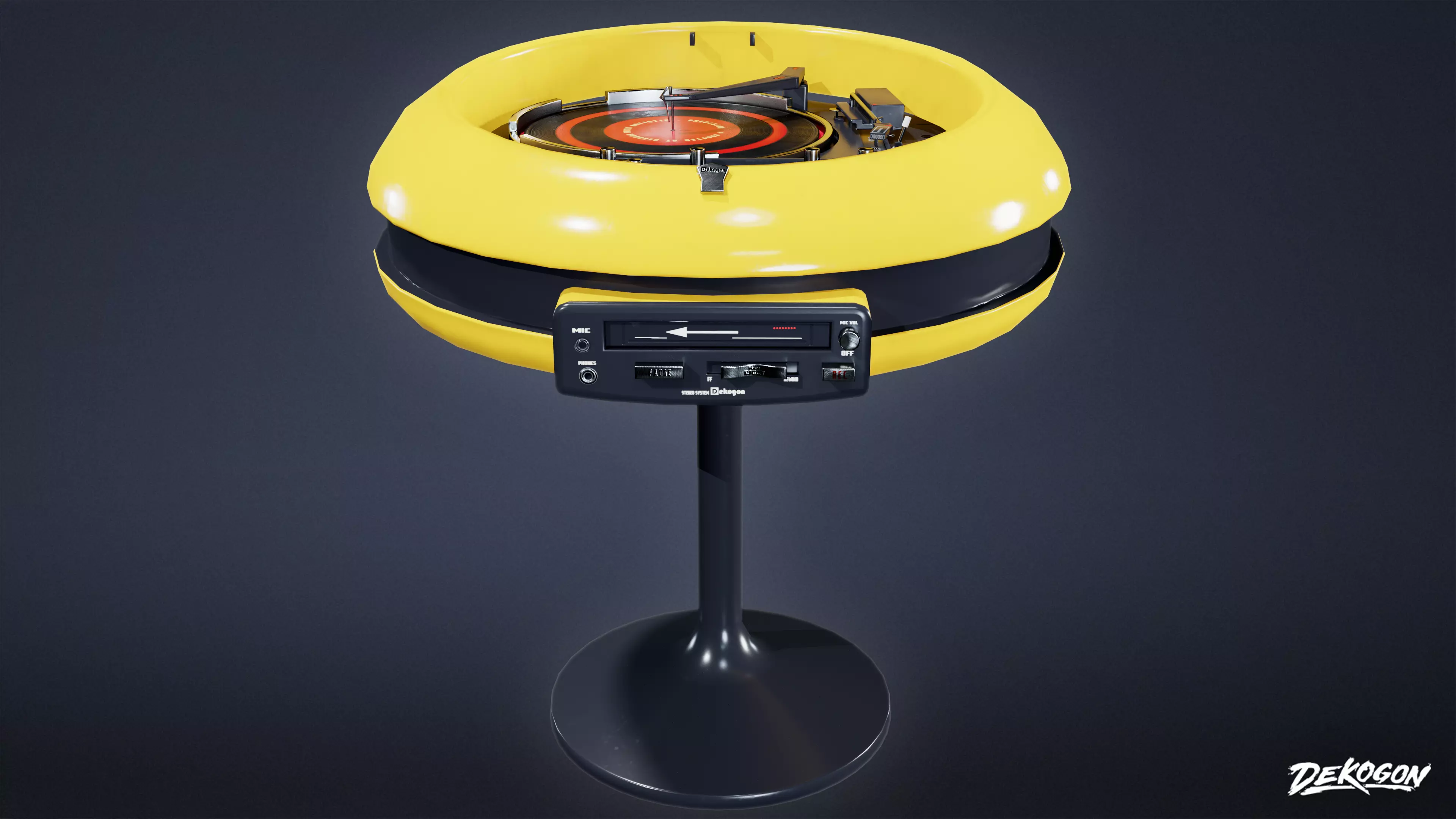 MIDCENTURY - Speaker Set 02 - LOW POLY Low-poly 3D model_0